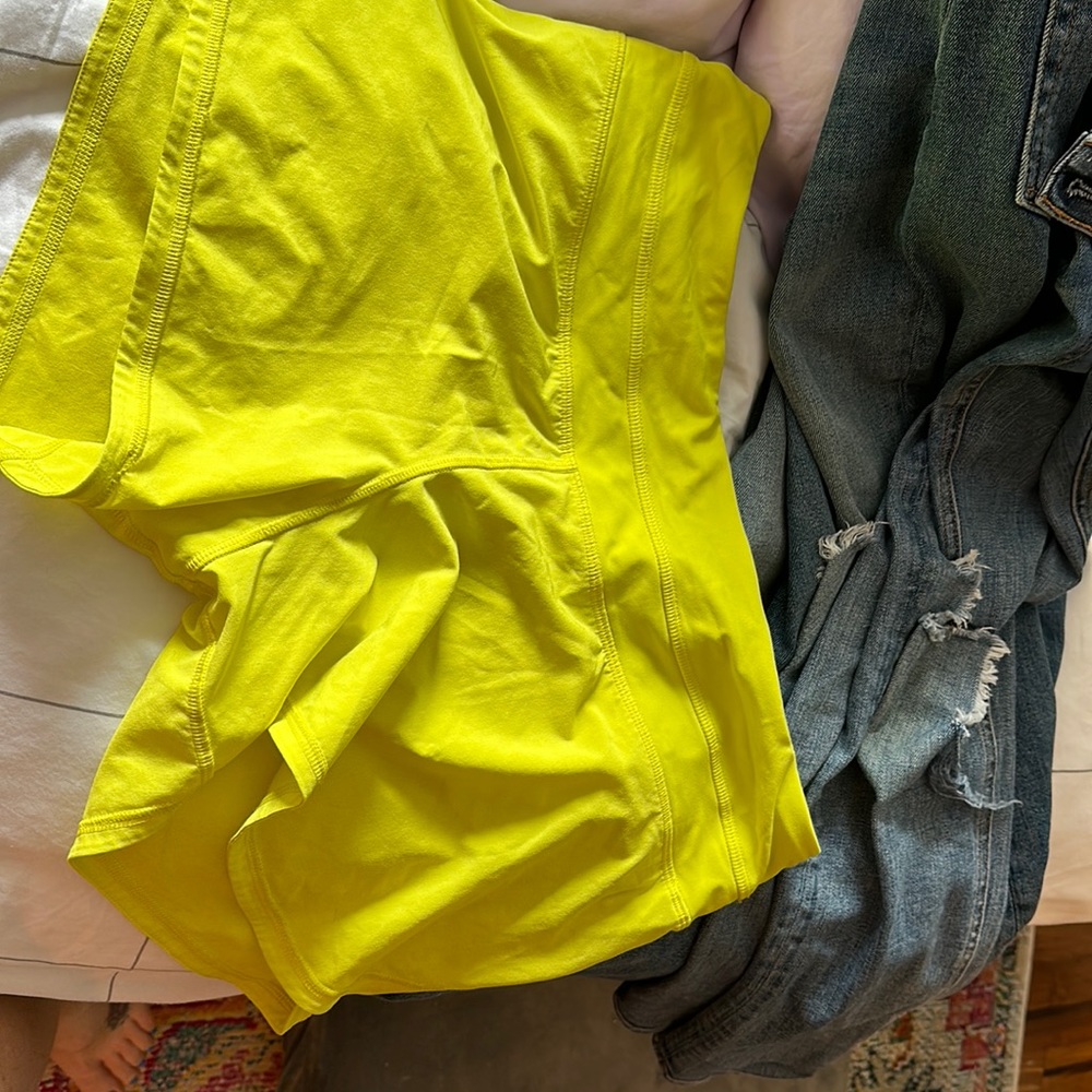 Lululemon Yellow Running Shorts Size 8